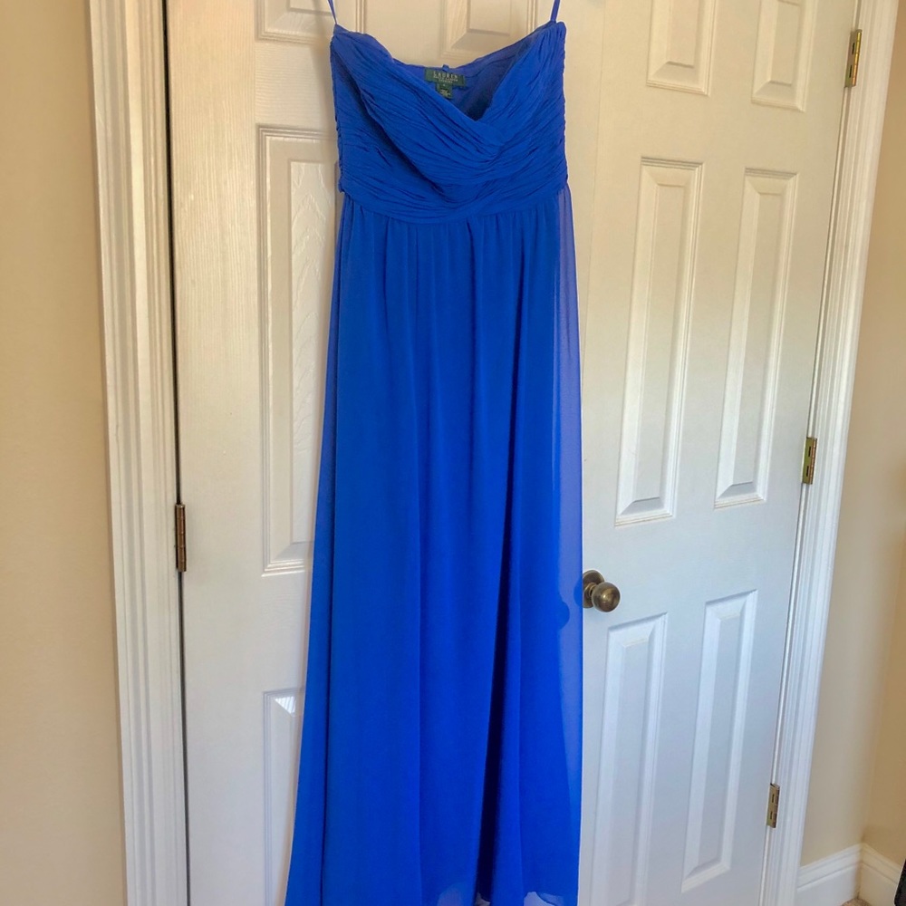 Ralph Lauren Royal Blue Strapless Gown